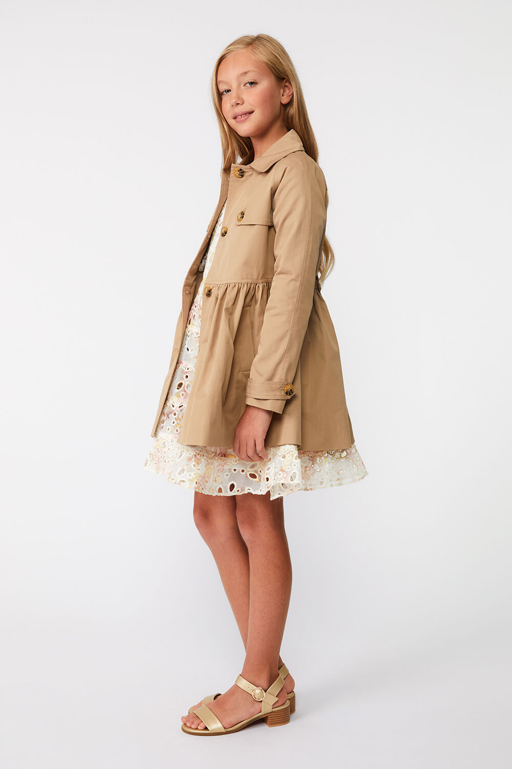 GIRLS MIA CLASSIC TRENCH in colour TAN