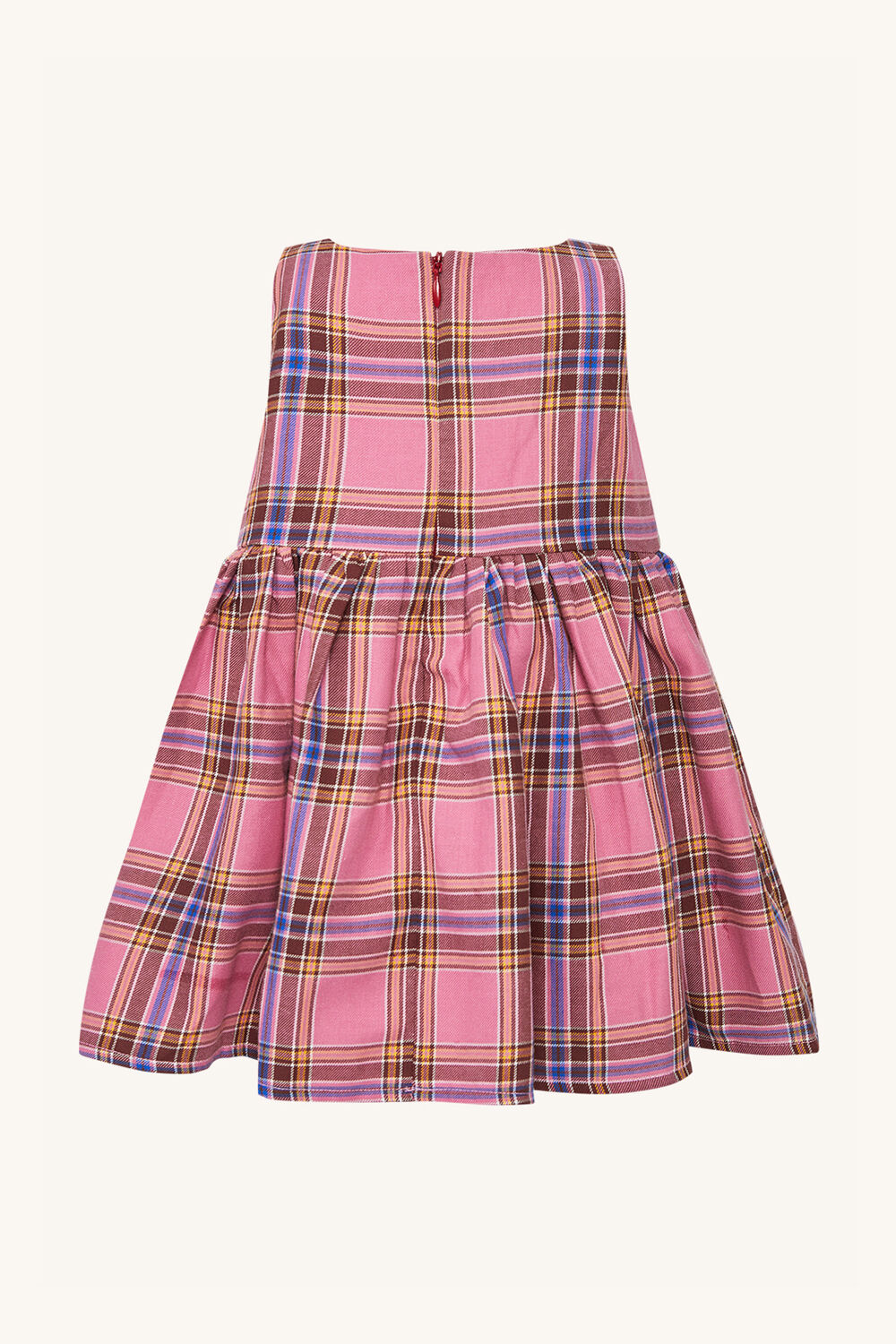 BABY GIRL MINI CHECK DRESS in colour PEARL