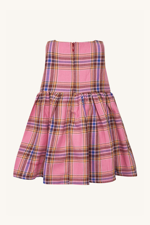 BABY GIRL MINI CHECK DRESS in colour PEARL