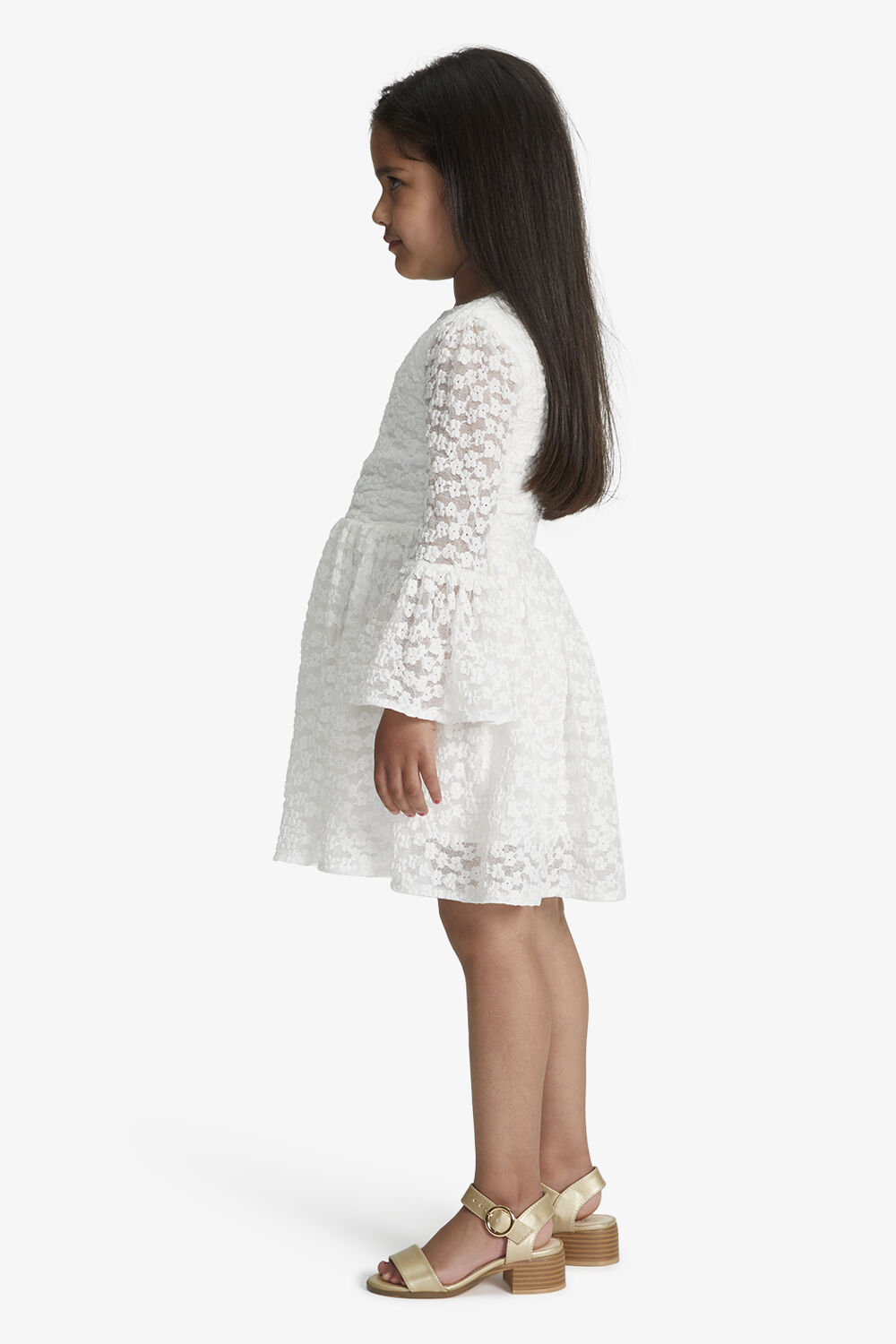 GIRLS ELOISE LACE DRESS in colour CLOUD DANCER