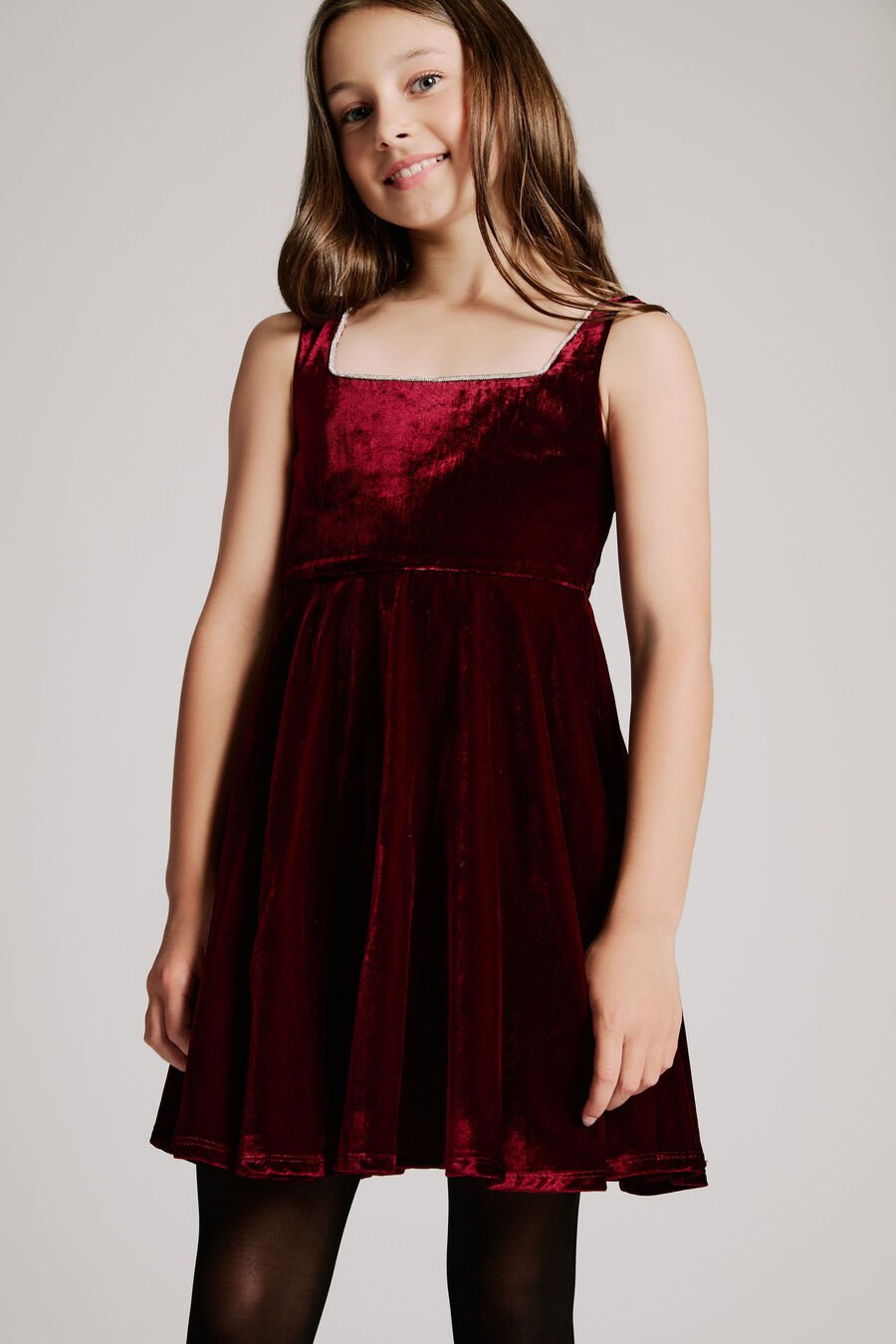 Girls Gracie Velour Mini Dress
