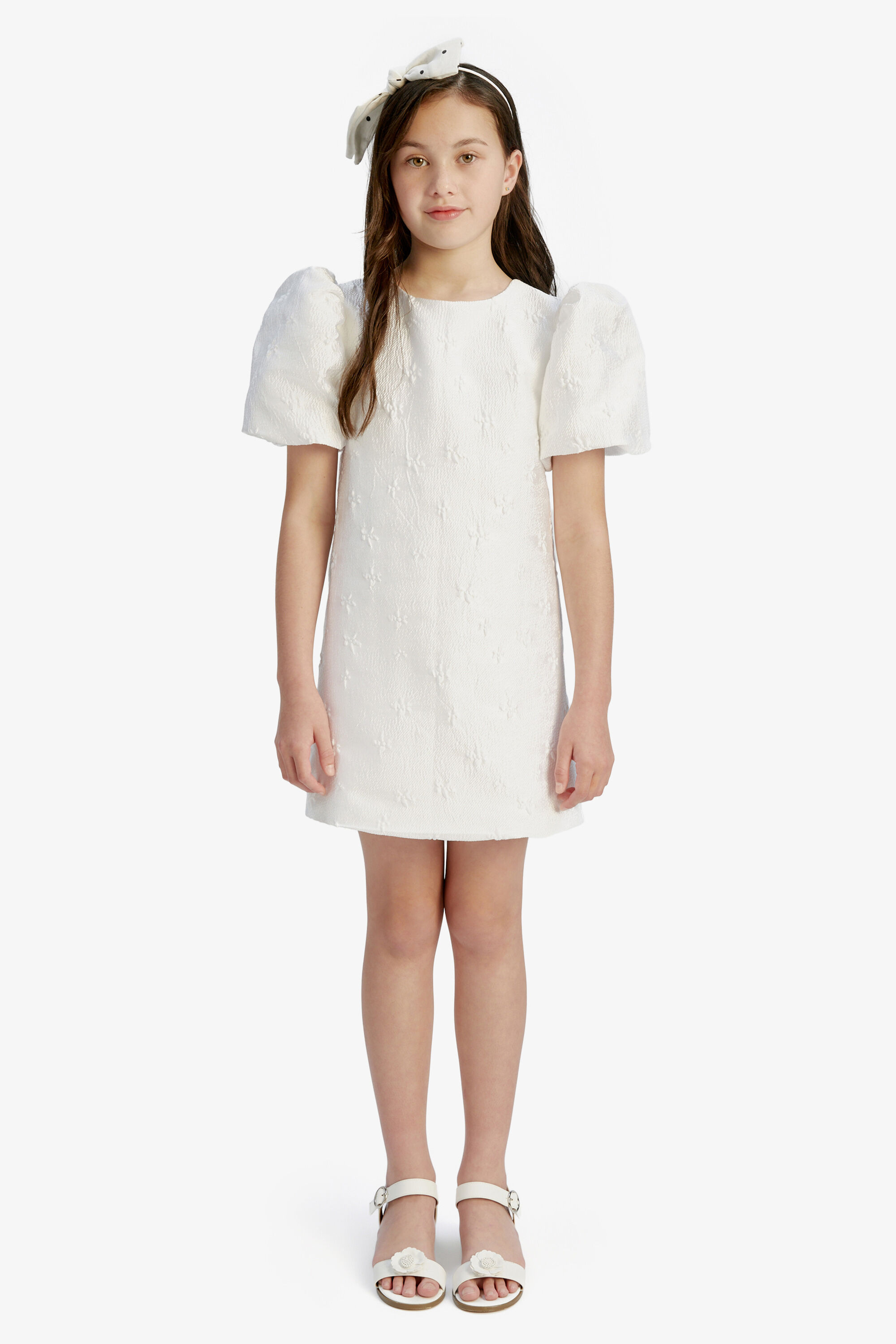 Girls Giselle Mini Dress In White Bardot Junior