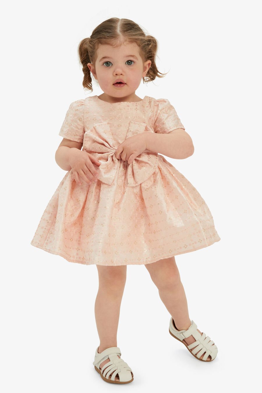 ALICE BOW DRESS in colour Pink & Gold