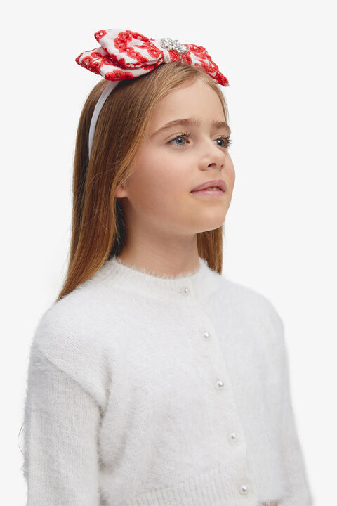 GIRLS VENICE TIE HEAD BAND in colour POINSETTIA