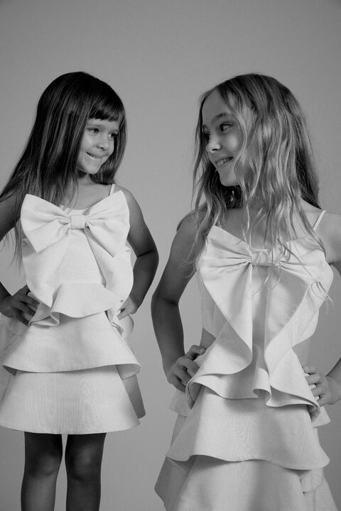 TULIP BOW DRESS in colour BRIGHT WHITE