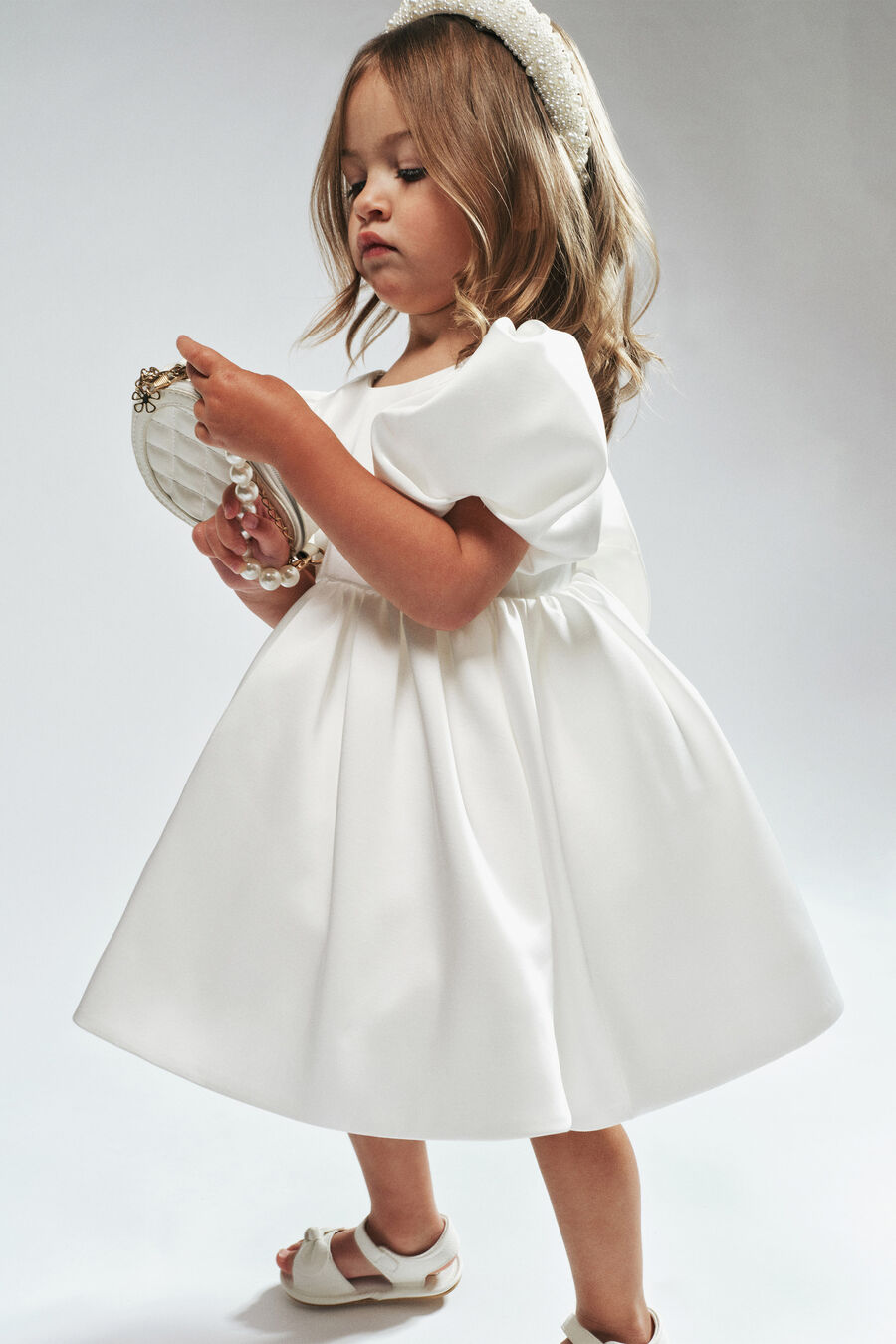 TAYLIN SATIN DRESS in colour Orchid White
