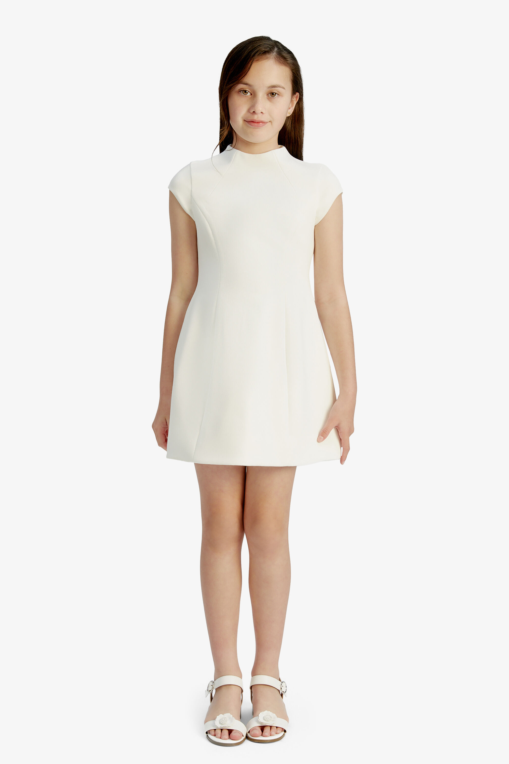 Girls Delphina Mini Dress In White Bardot Junior