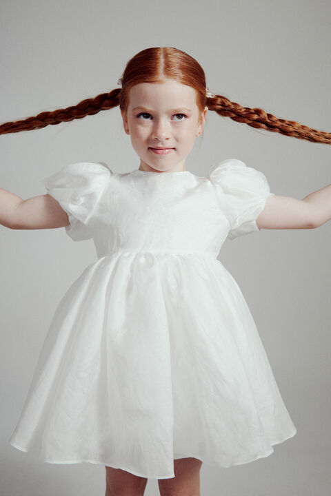 GIRLS JULIET ORGANZA MINI DRESS in colour BRIGHT WHITE
