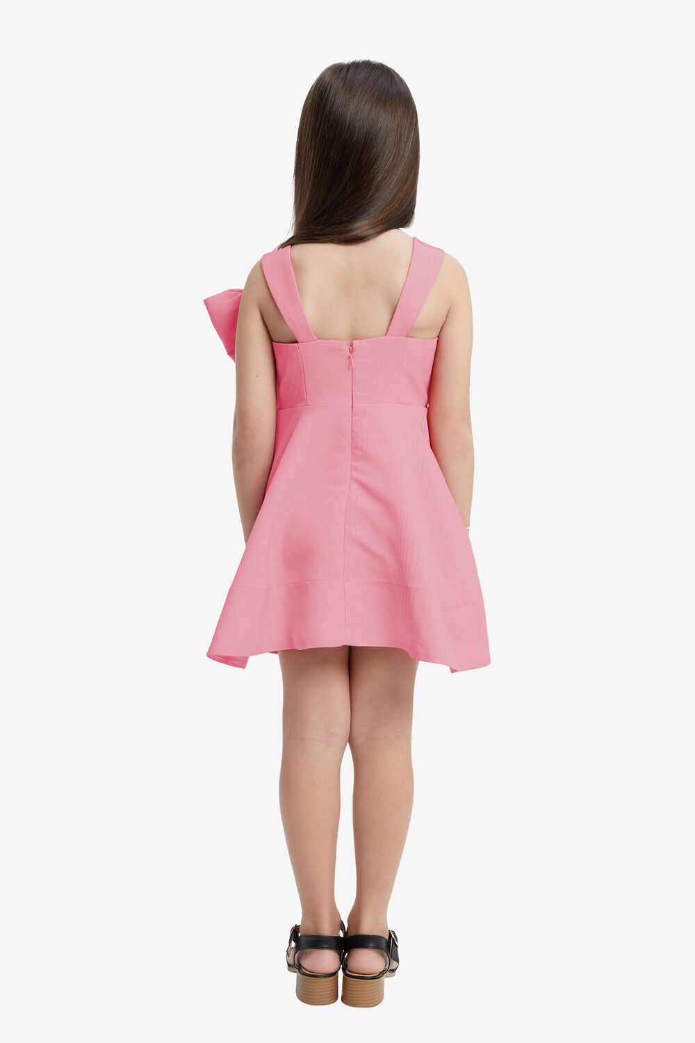 GIRLS STEFANIA MINI BOW DRESS in colour CHALK PINK