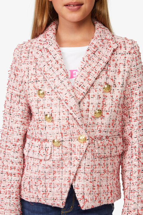 GIRLS ROMA BOUCLE BLAZER in colour MARY'S ROSE