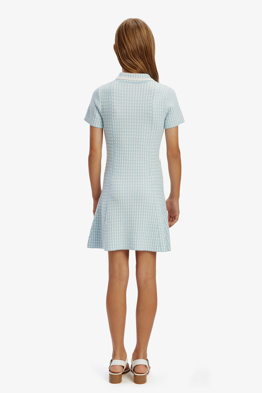 Girls Gingham Knit Dress