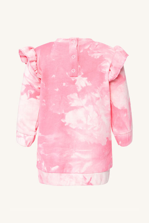 BABY GIRL TIE DYE MINI SWEATER DRESS in colour PINK T DYE