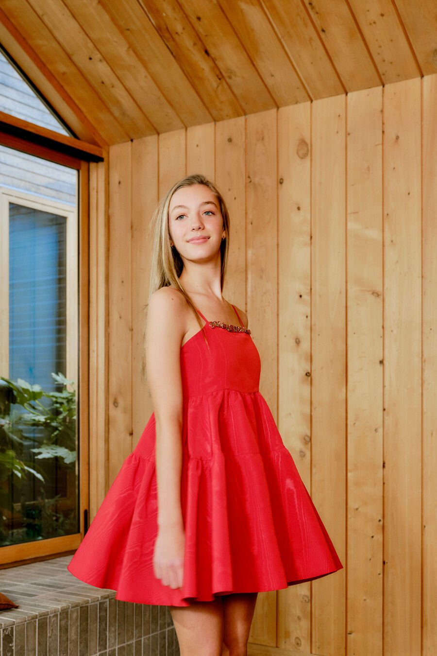 Girls Charlotte Trim Mini Dress