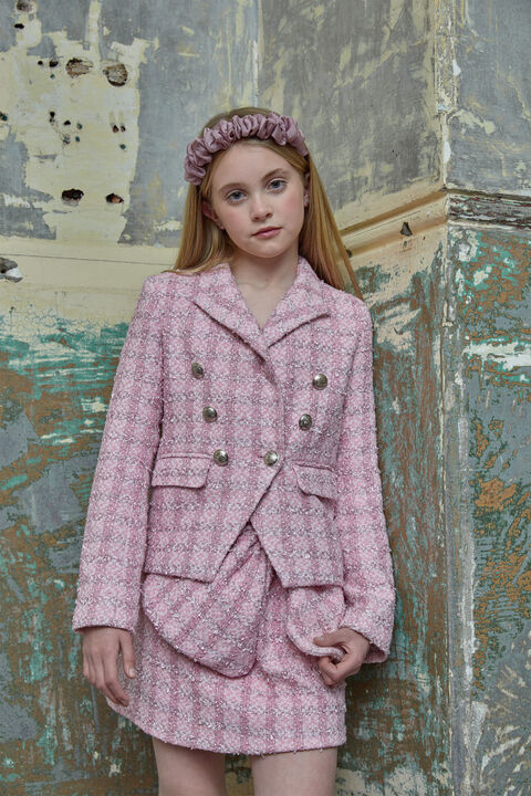GIRLS BRITTANY BOUCLE BOW SKIRT in colour SACHET PINK