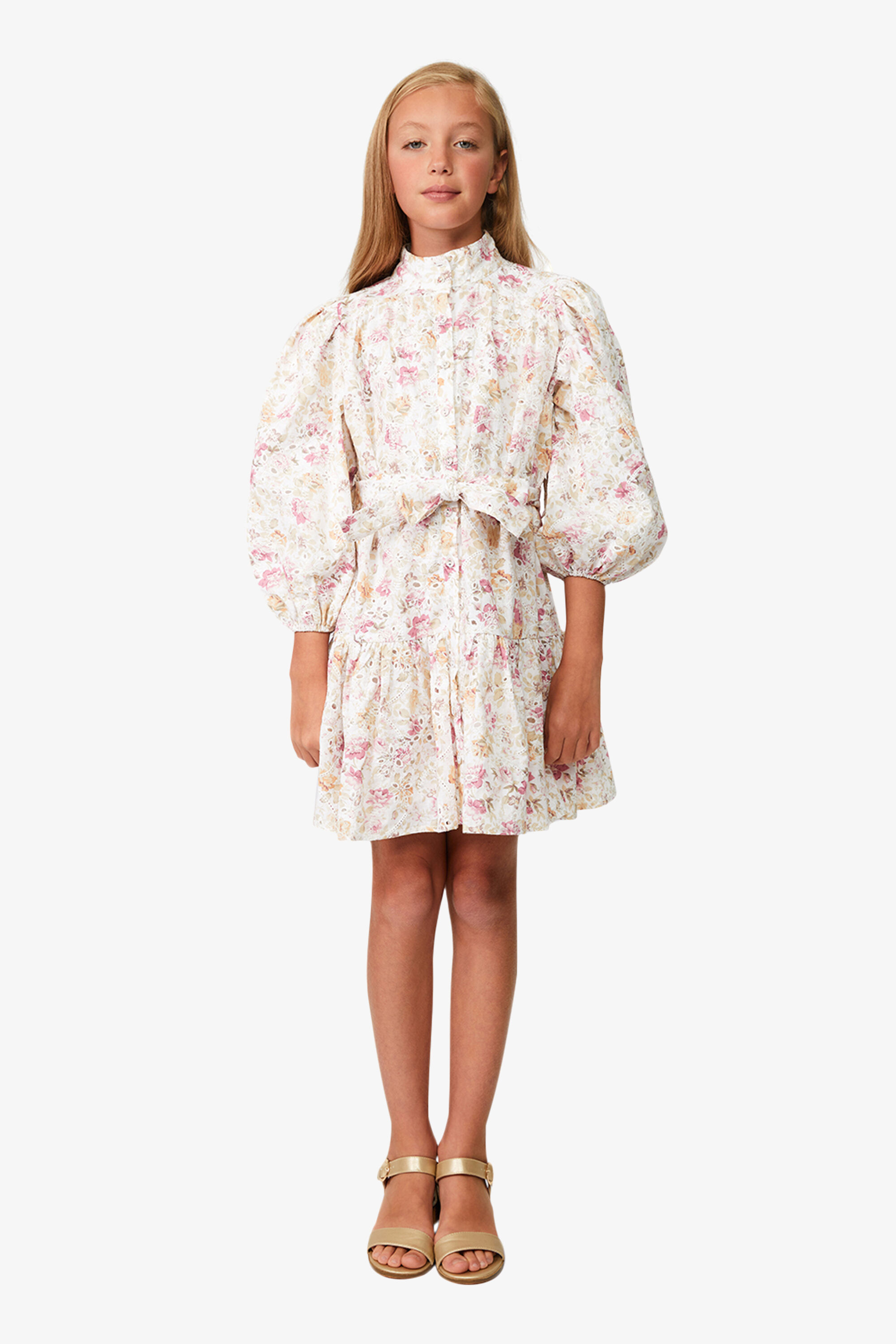 Girls Asha Mini Shirt Dress In Vintage Floral Bardot Junior