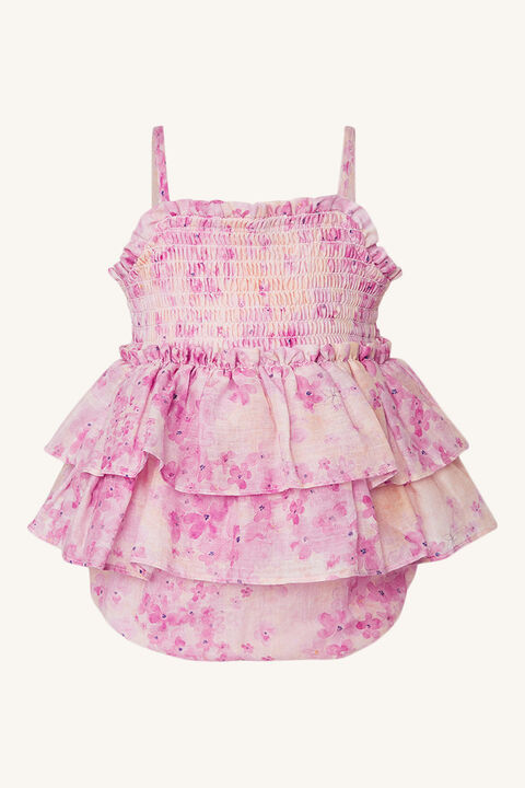 BABY GIRL lila floral grow in colour PEACH WHIP