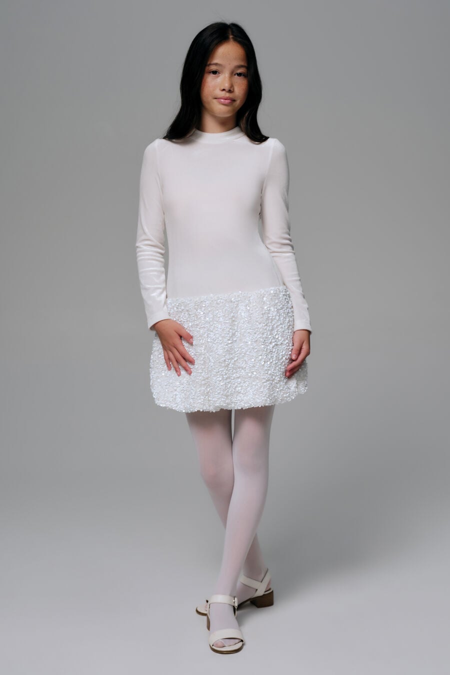 Girls Andi Velour Bubble Dress