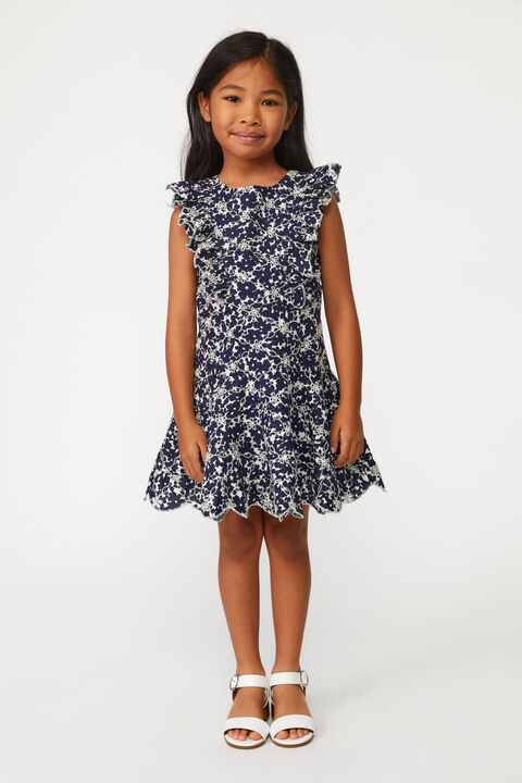 GIRLS GRACIE FRILL DRESS in colour DRESS BLUES