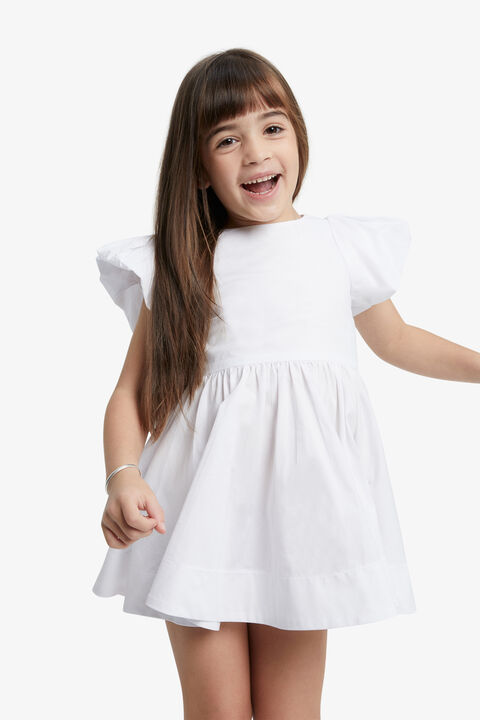 girls Lanai Poplin Dress in colour BRIGHT WHITE