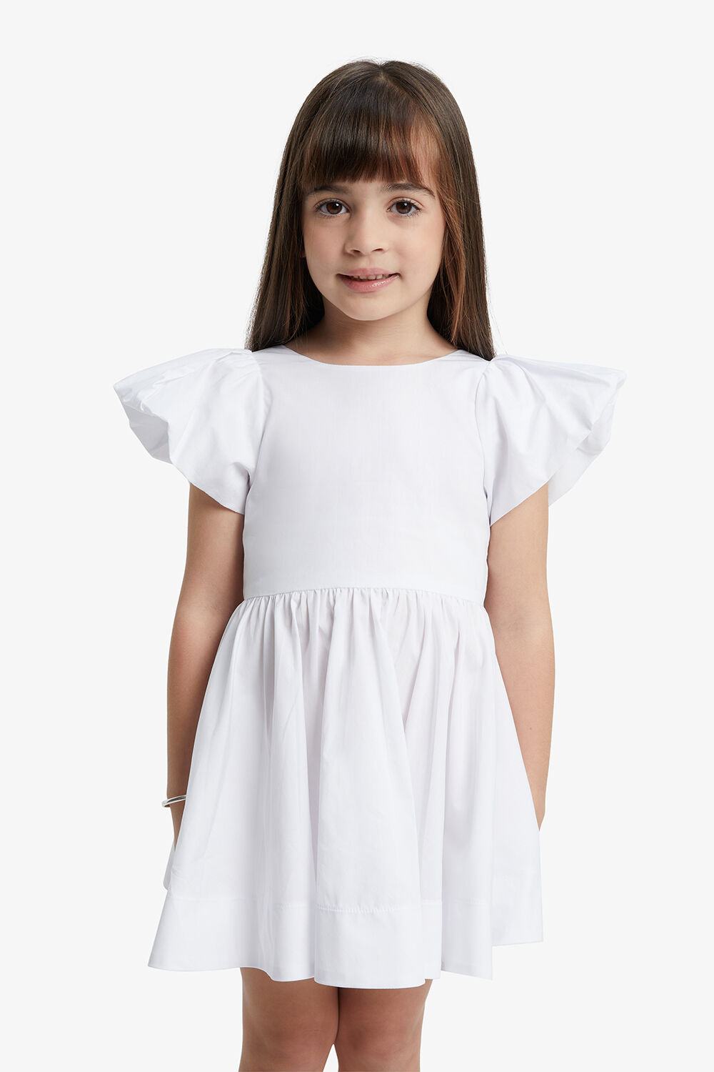 girls Lanai Poplin Dress in colour BRIGHT WHITE