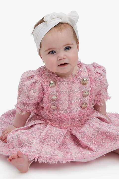 BABY GIRL BRIELLE BOUCLE DRESS in colour SACHET PINK