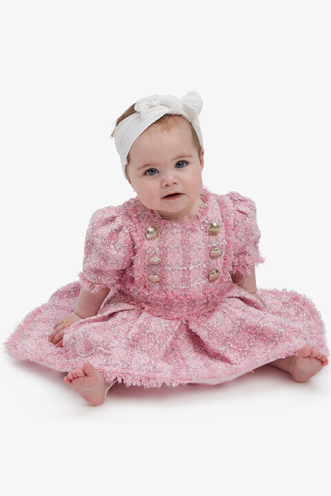 BABY GIRL BRIELLE BOUCLE DRESS in colour SACHET PINK