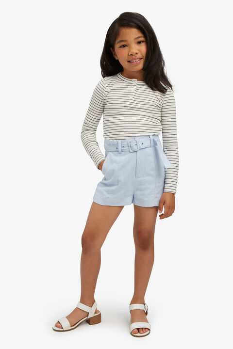 GIRLS HAILEY LINEN SHORT in colour MOONLIGHT BLUE
