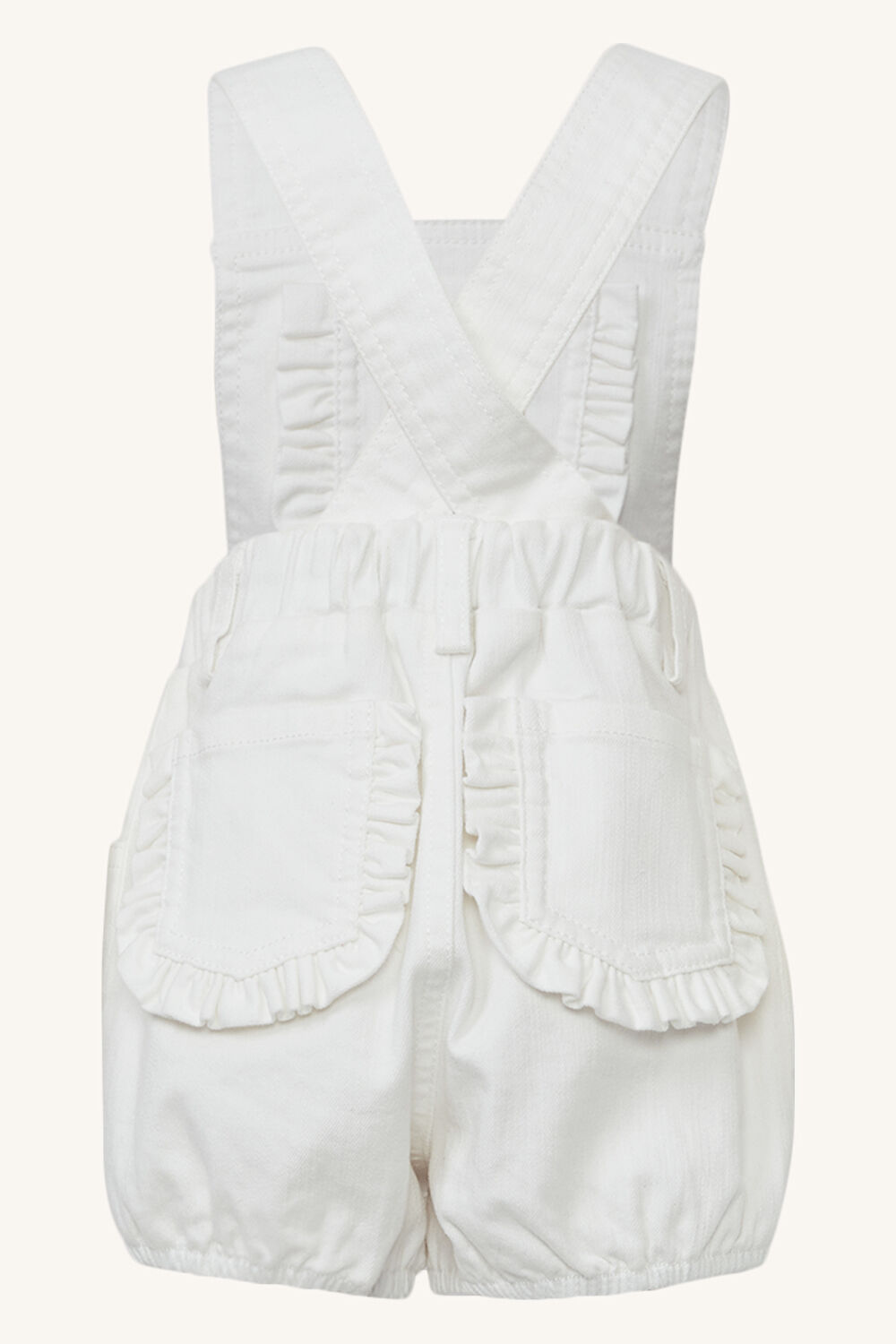 BABY GIRLS BOWIE OVERALL in colour CLOUD DANCER
