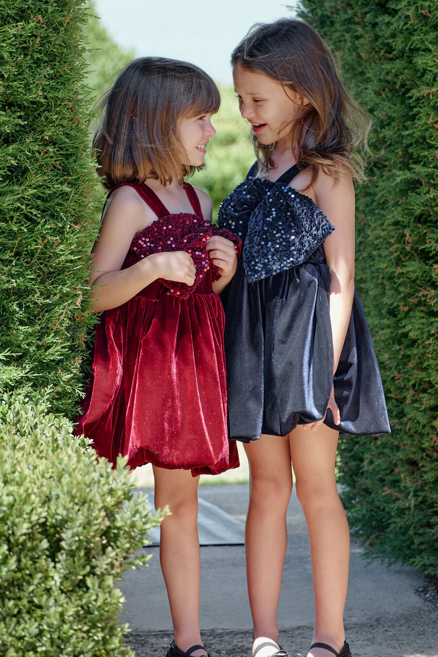 Girls Kirrily Velour Bow Dress