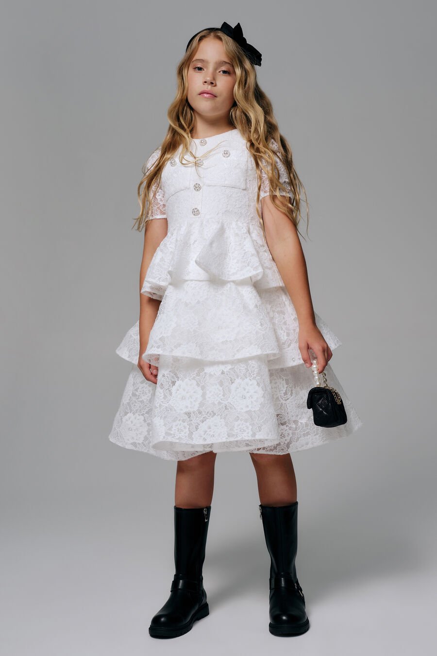 Girls Ruby Lace Dress