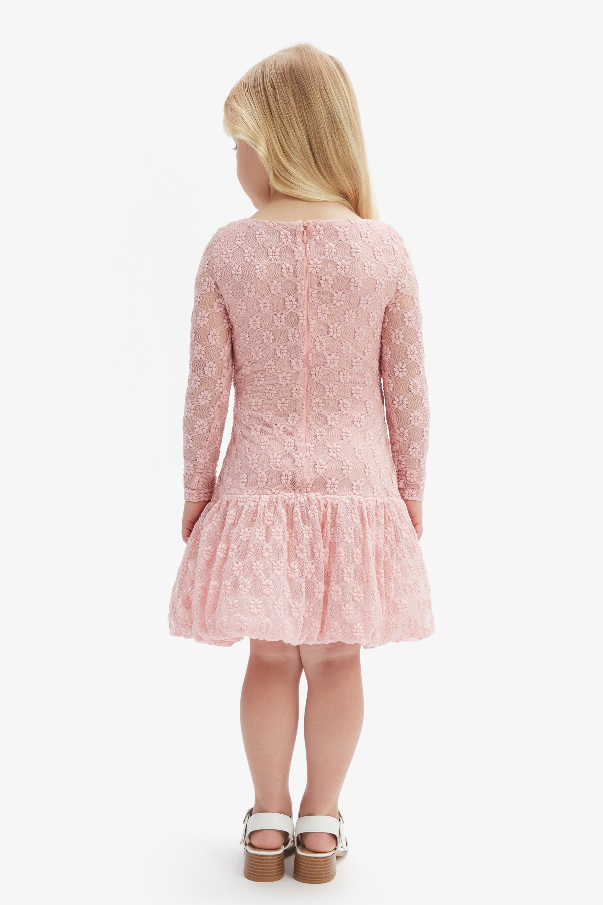 Girls Rosalie Bubble Mini Dress In Cloud Pink | Bardot Junior