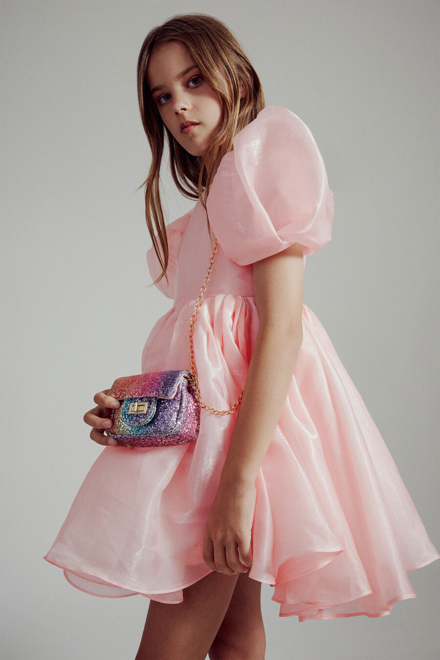 Girls Rainbow Glitter Bag