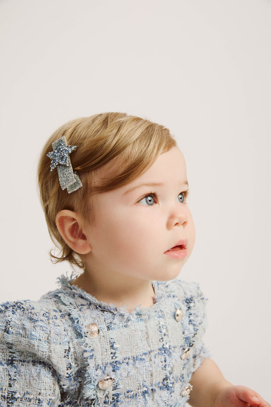 BRIELLE BOUCLE DRESS in colour Blue