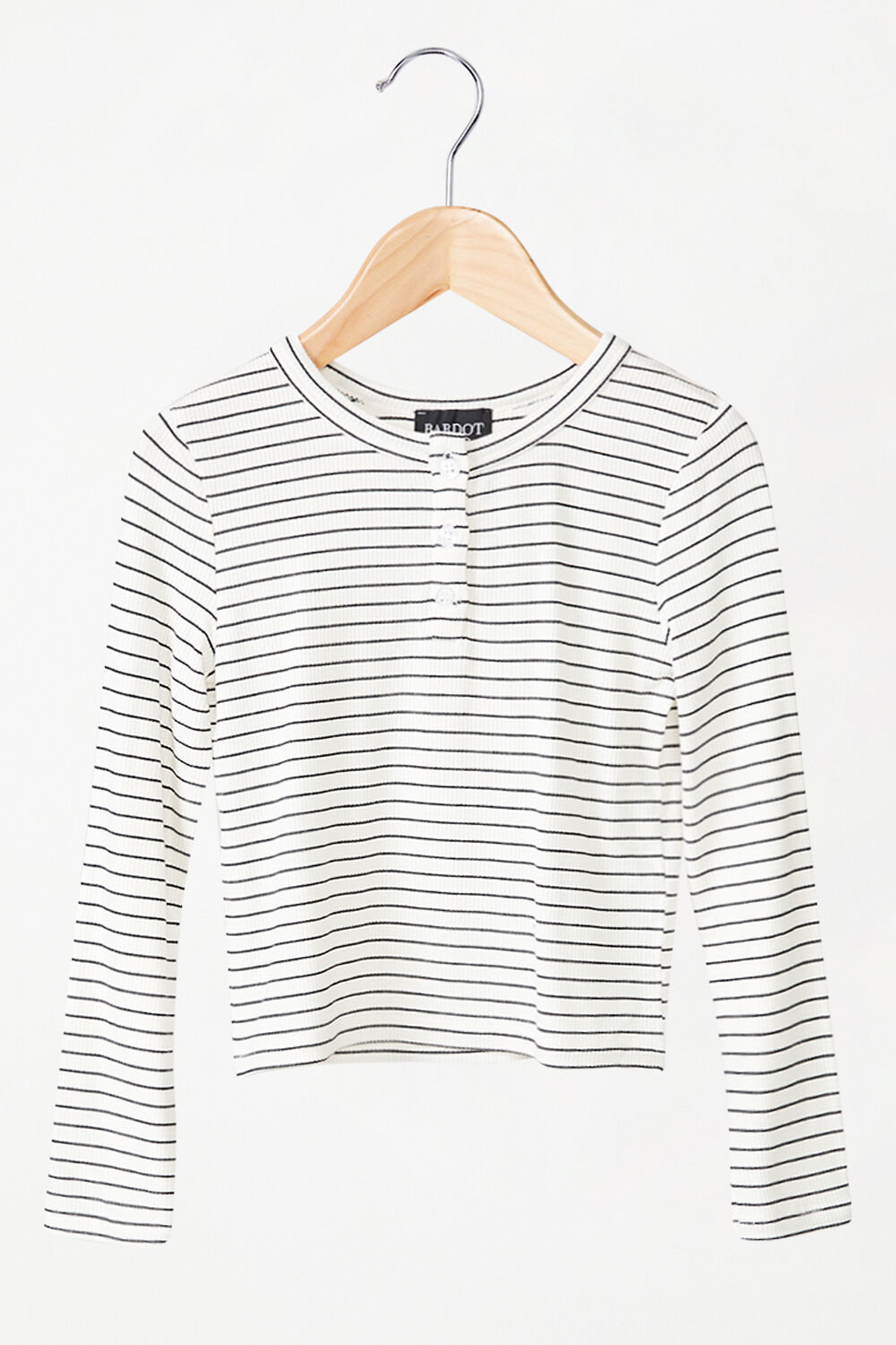 GIRLS MILA STRIPE TOP in colour CLOUD DANCER