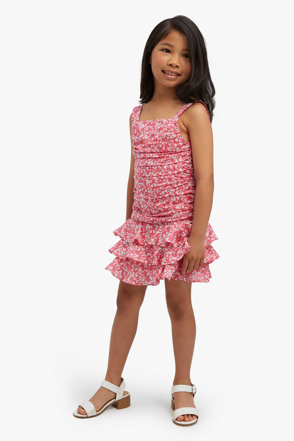 MIKA FLORAL DRESS in colour PEACH WHIP
