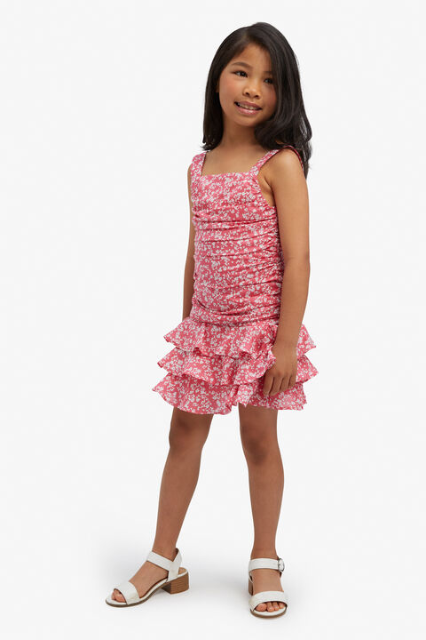 MIKA FLORAL DRESS in colour PEACH WHIP