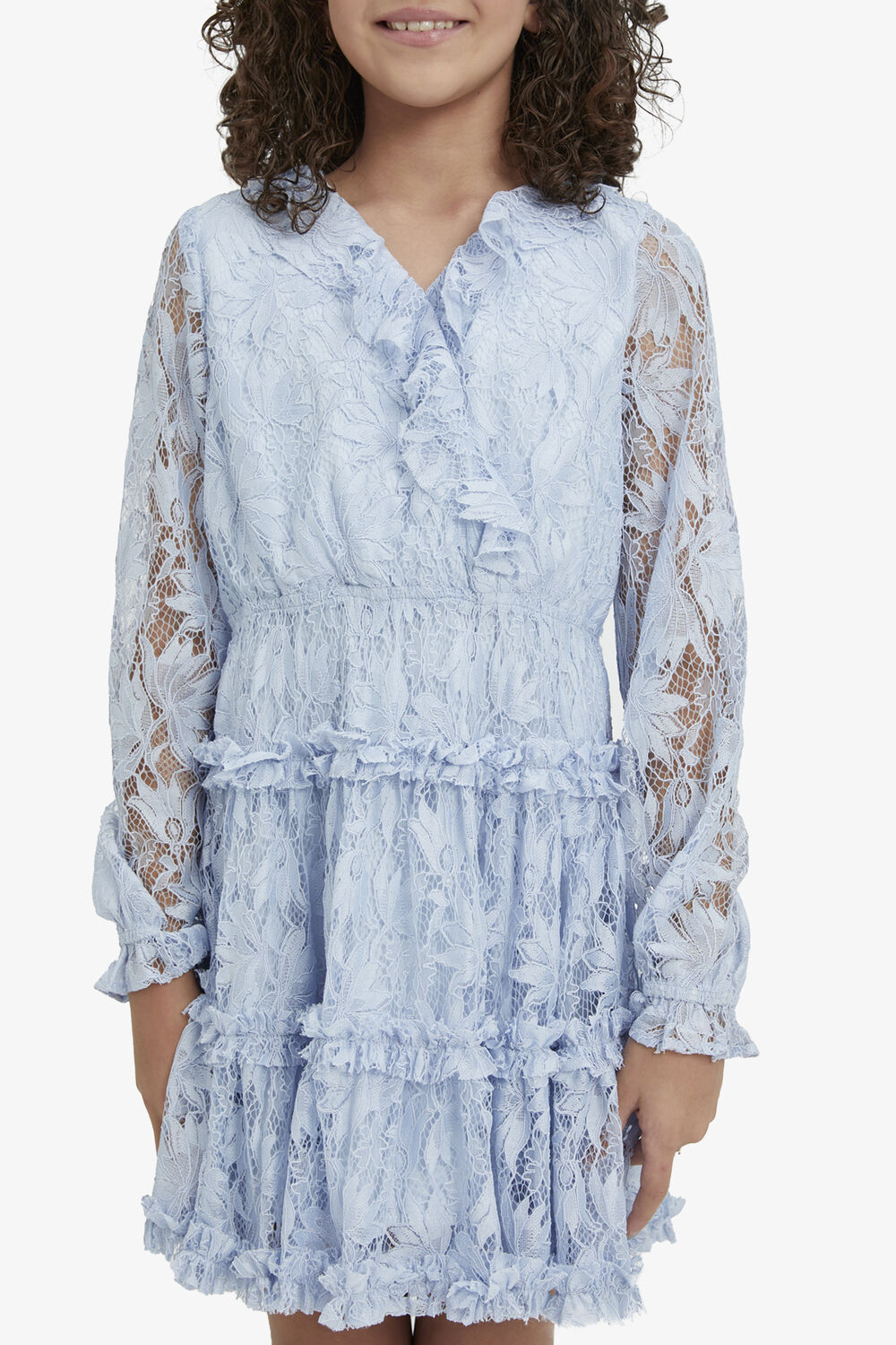GIRLS MAGNOLIA LACE DRESS in colour CROWN BLUE