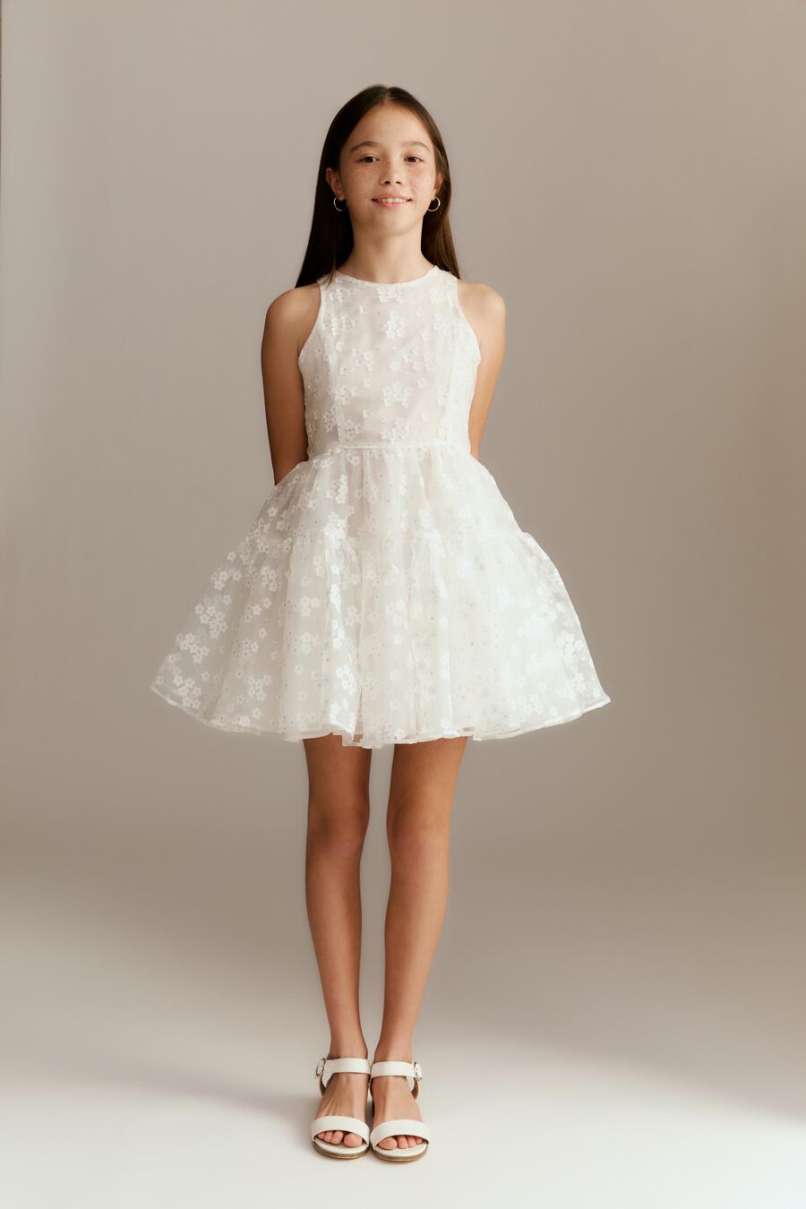 ANABELLE MINI DRESS in colour ORCHID WHT