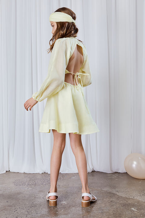 GIRLS MARGO MINI DRESS in colour BUTTERCUP