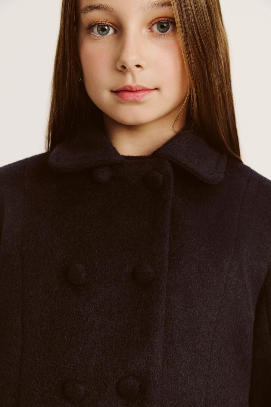 LEAH WOOL COAT in colour NAVY