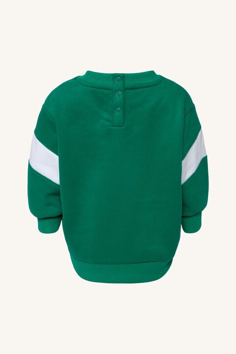 BABY GIRL OVERSIZED TRACK SWEATER in colour DEEP GRASS GREEN