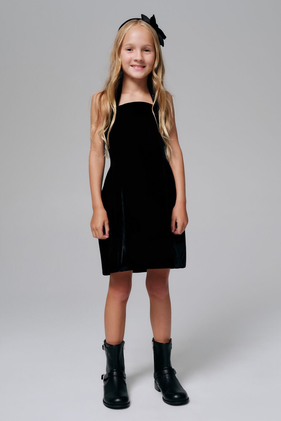 Girls Nevelle Velvet Mini  Dress