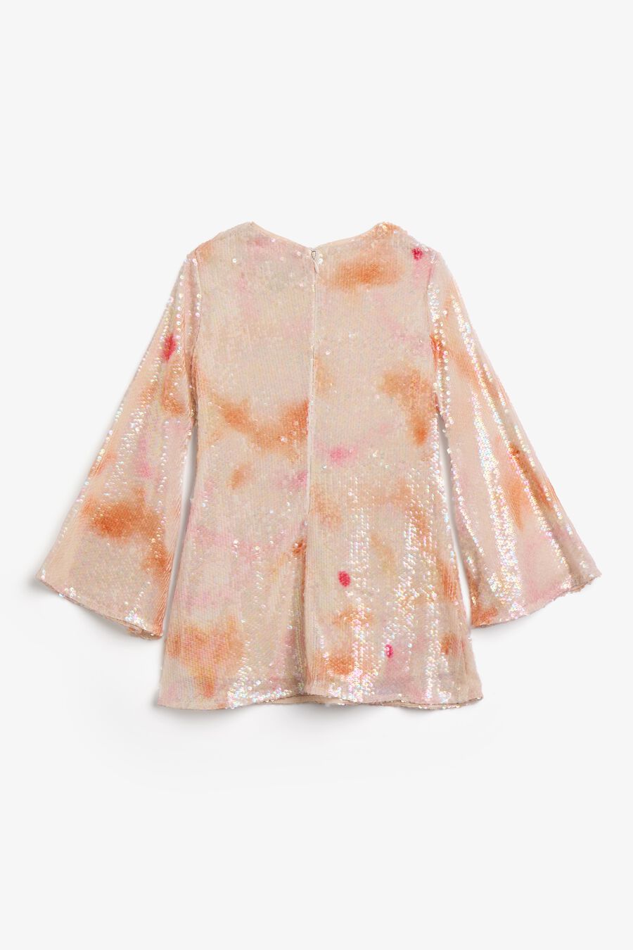 FLORA SEQUIN DRESS in colour Peach Fizz