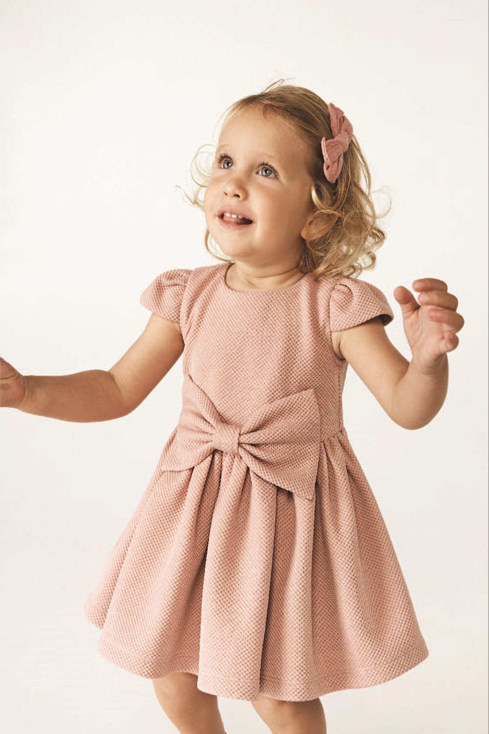 Baby Girl Polly Bow Dress in Pink