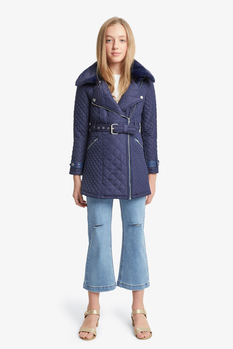 GRACE QUILTED COAT in colour BLACK IRIS