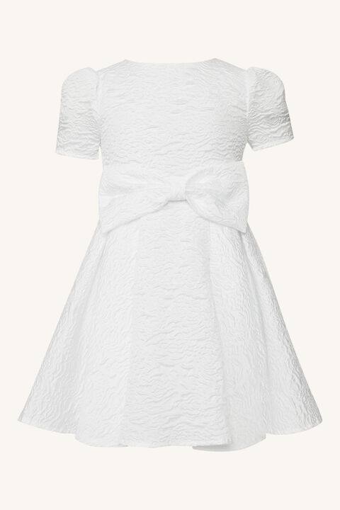 GIRLS ISLA BOW DRESS in colour BRIGHT WHITE