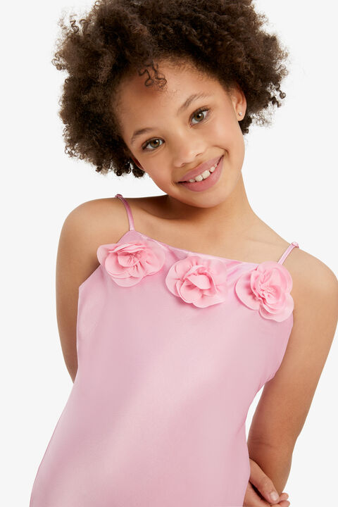 GIRLS ROSETTE MIDI DRESS in colour SWEET LILAC