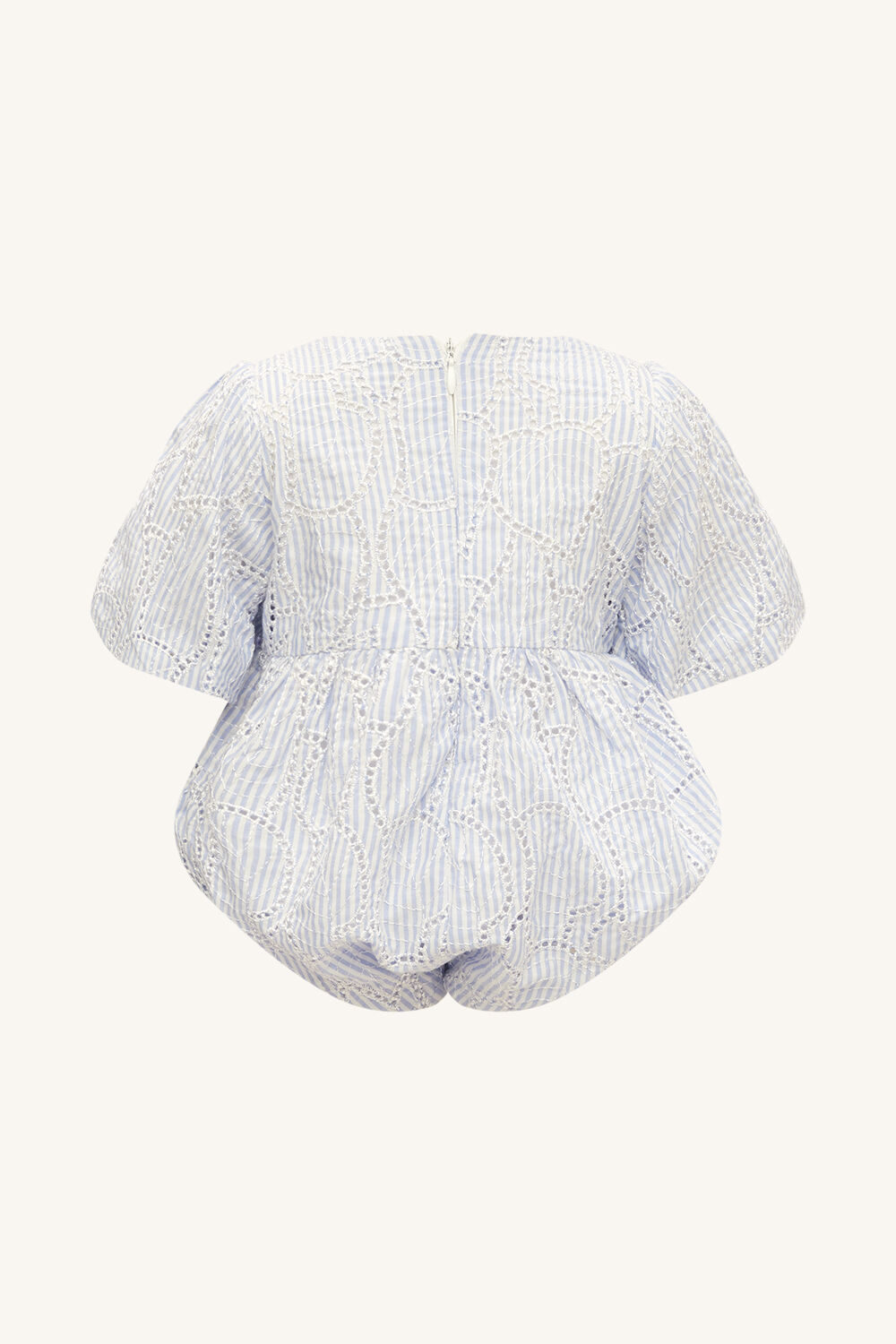 BABY GIRL RUE STRIPE BRODERIE GROW in colour BURNT OLIVE