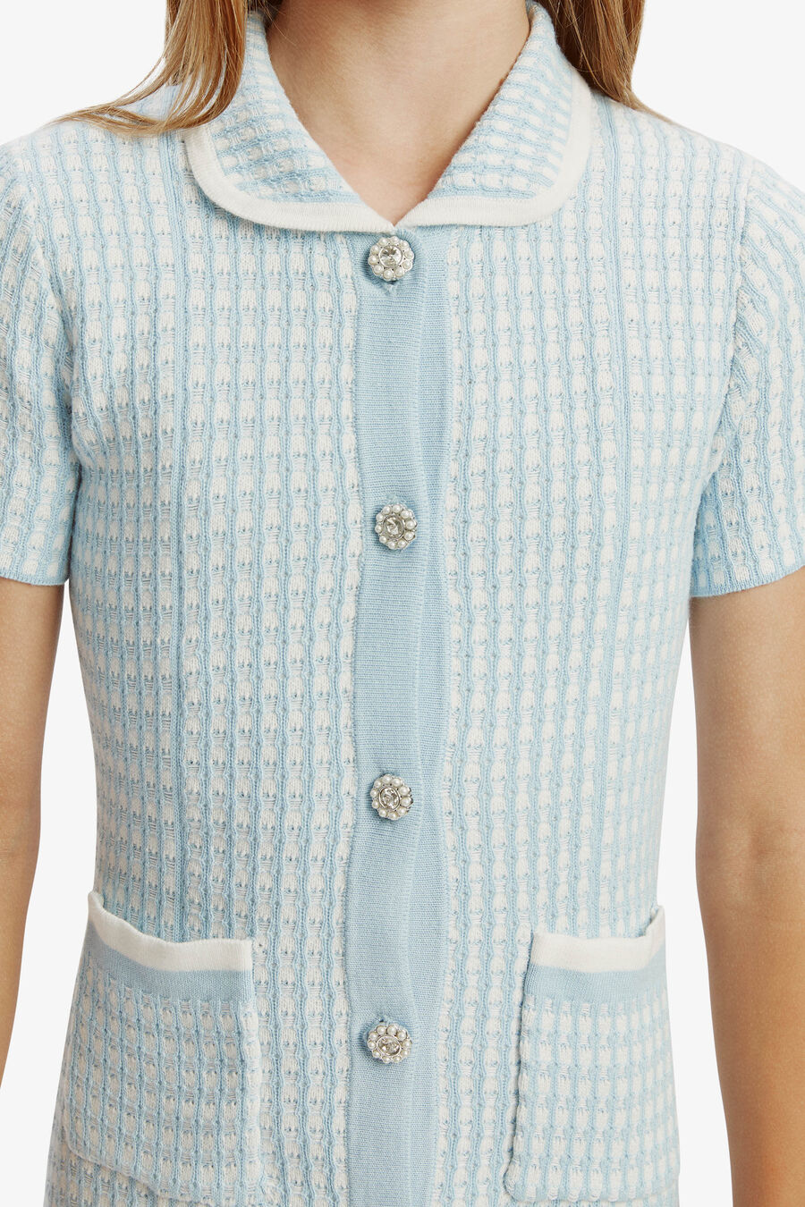 Girls Gingham Knit Dress