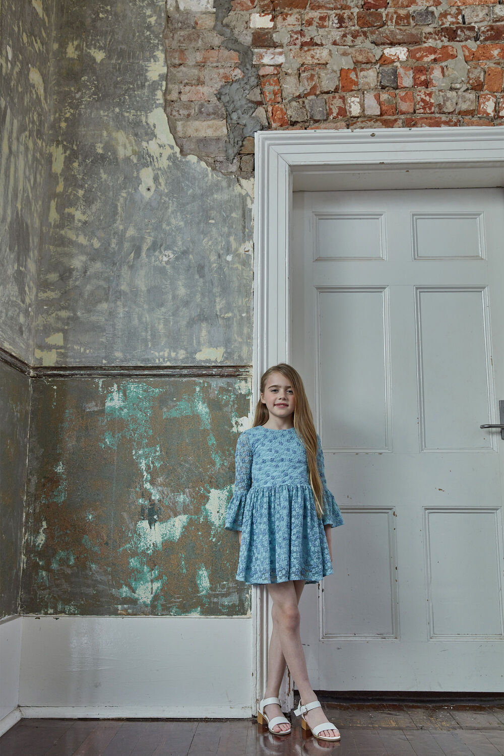ELOISE LACE DRESS in colour BABY BLUE